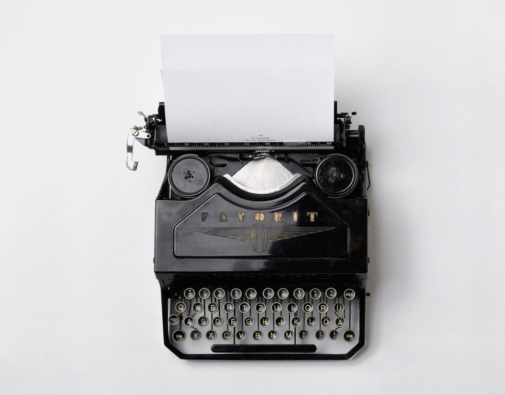 Typewriter for writing paper